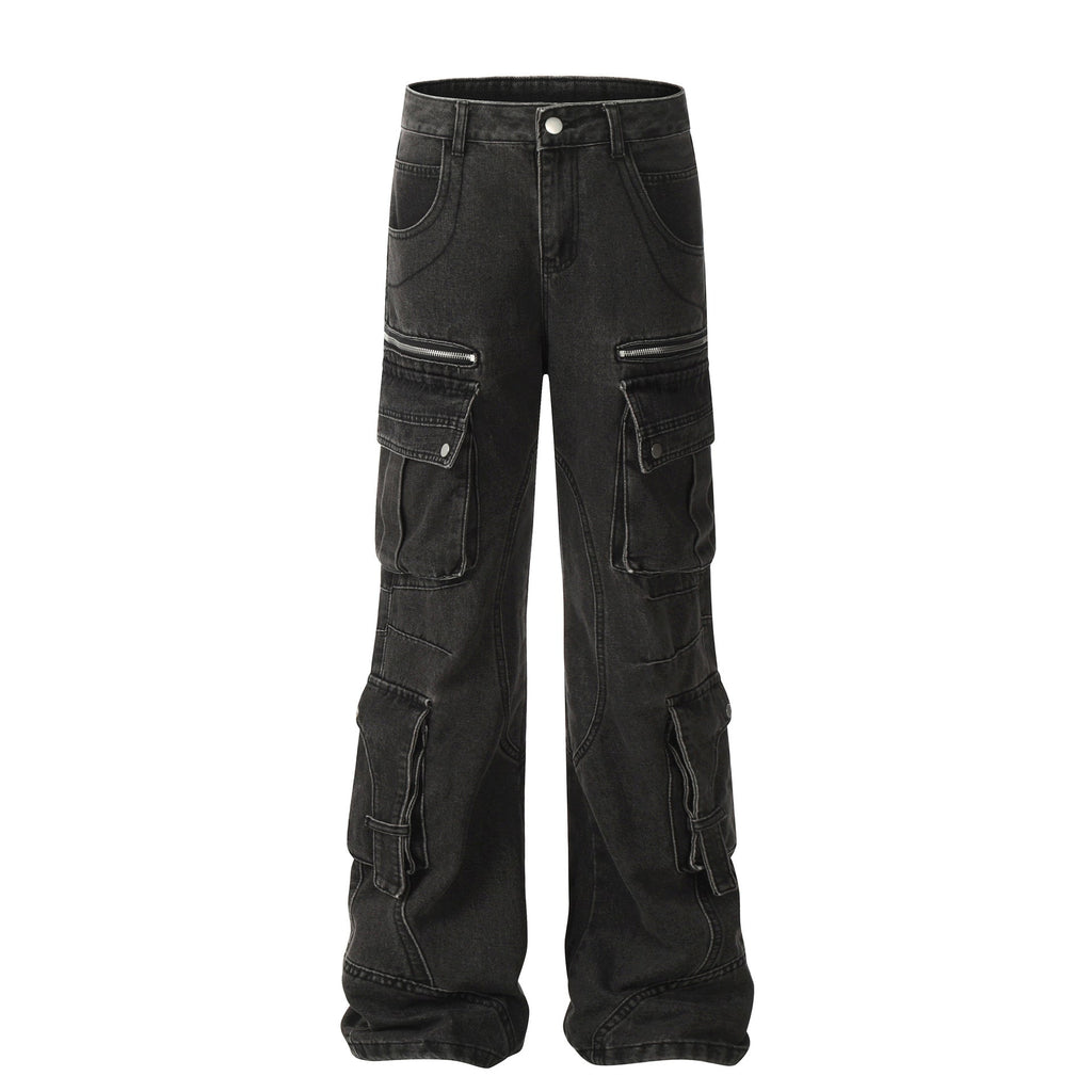 New Multi-Pocket Work Jeans Couple Pants