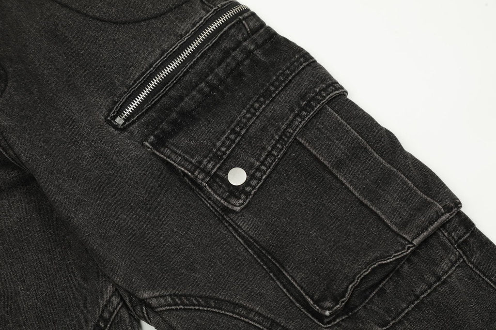 New Multi-Pocket Work Jeans Couple Pants