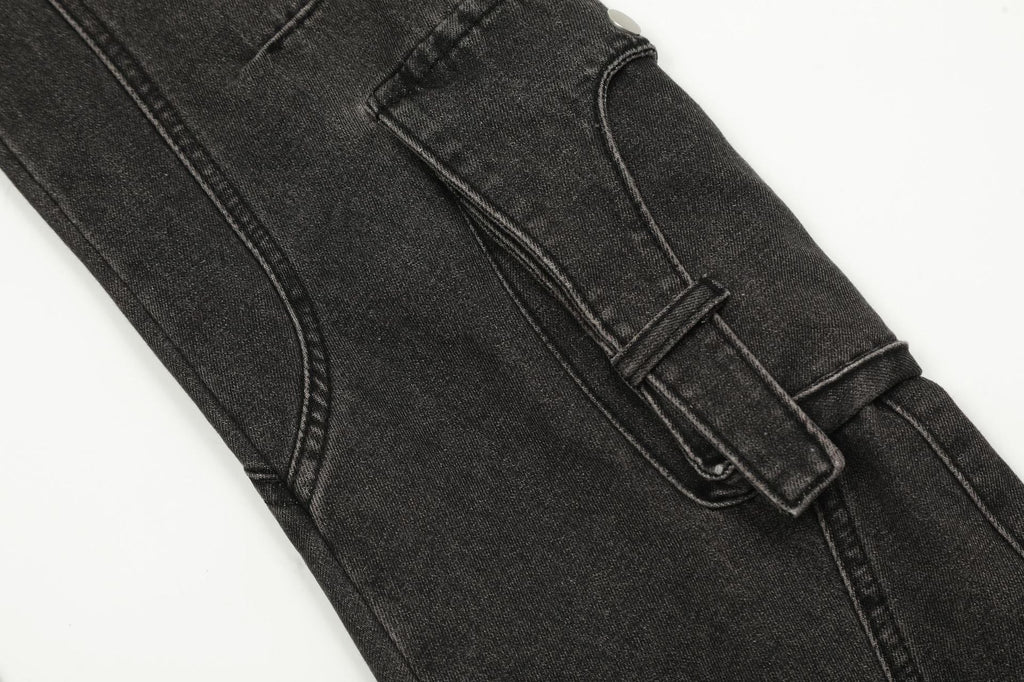 New Multi-Pocket Work Jeans Couple Pants