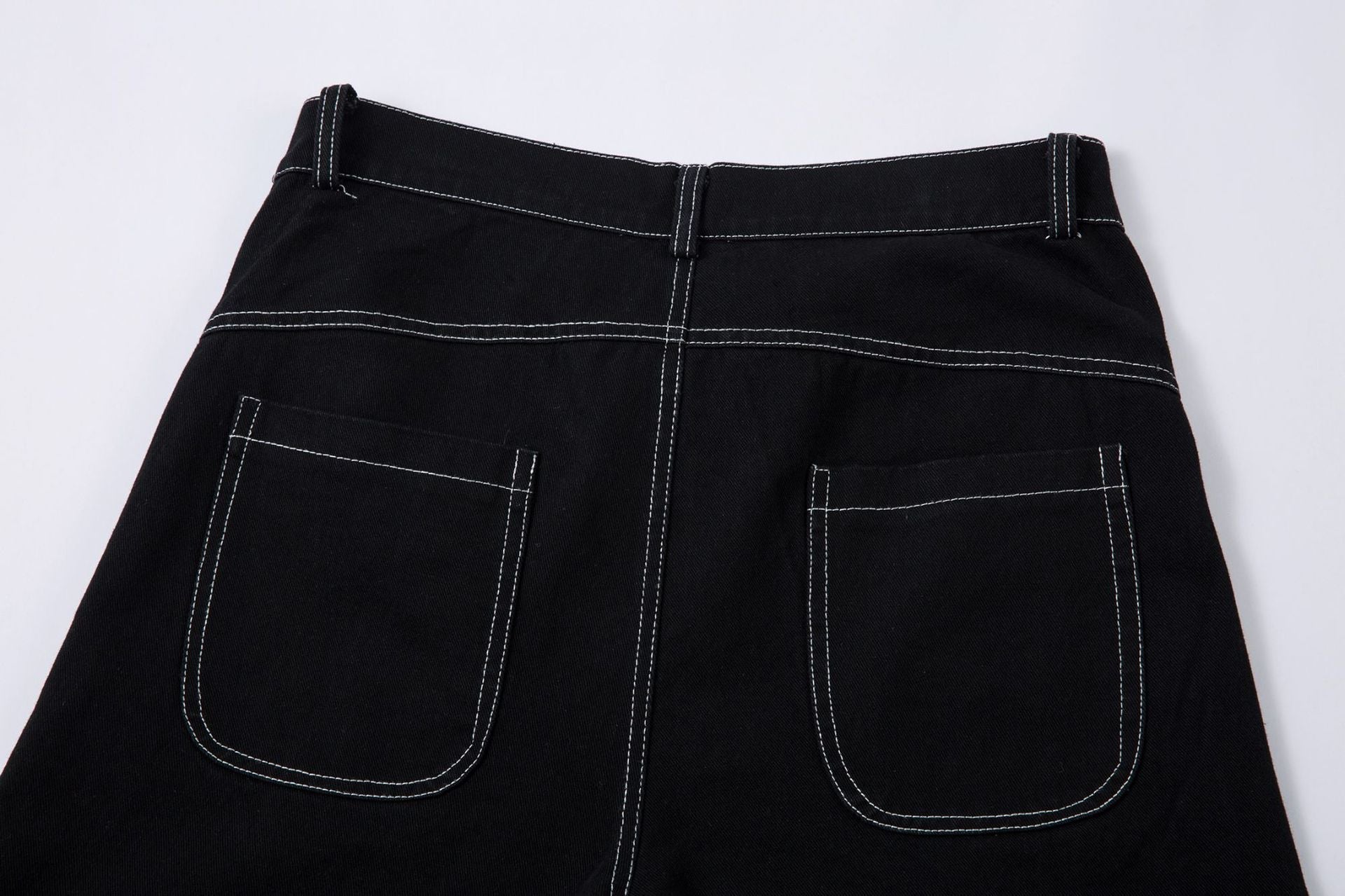 New Spring Flame Embroidery Raw Jeans