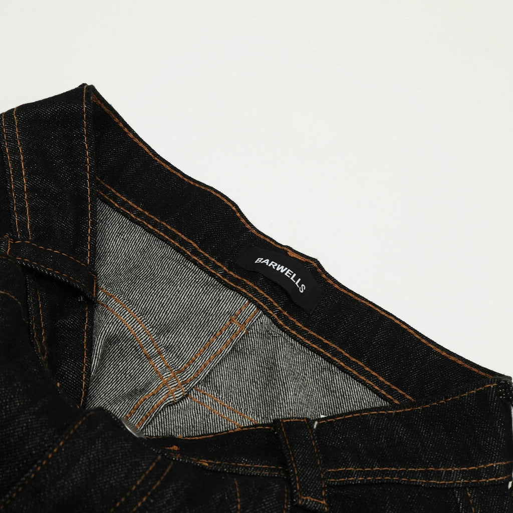 Fashion workwear jeans high street embroidery loose wide pants