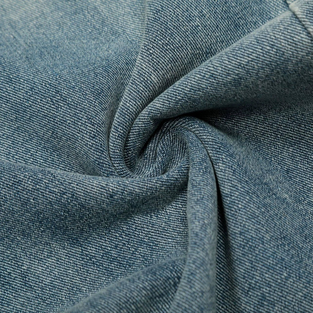 Fashion workwear jeans high street embroidery loose wide pants