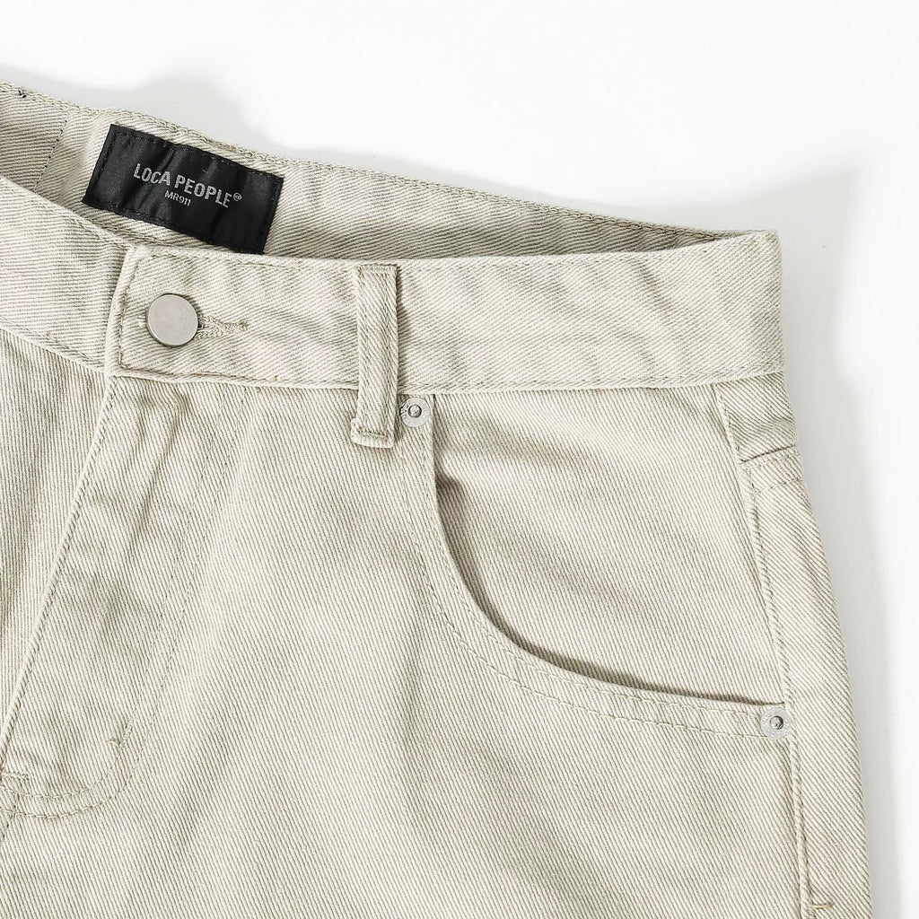 Fashion workwear jeans high street embroidery loose wide pants