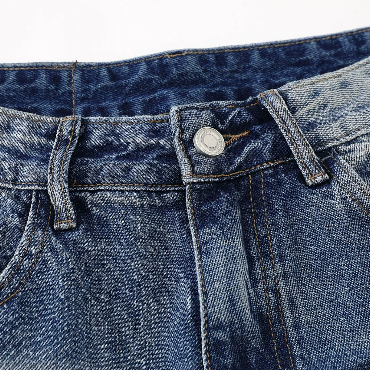 Fashion workwear jeans high street embroidery loose wide pants