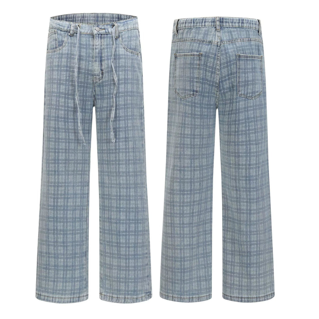 Plaid sports loose casual pants