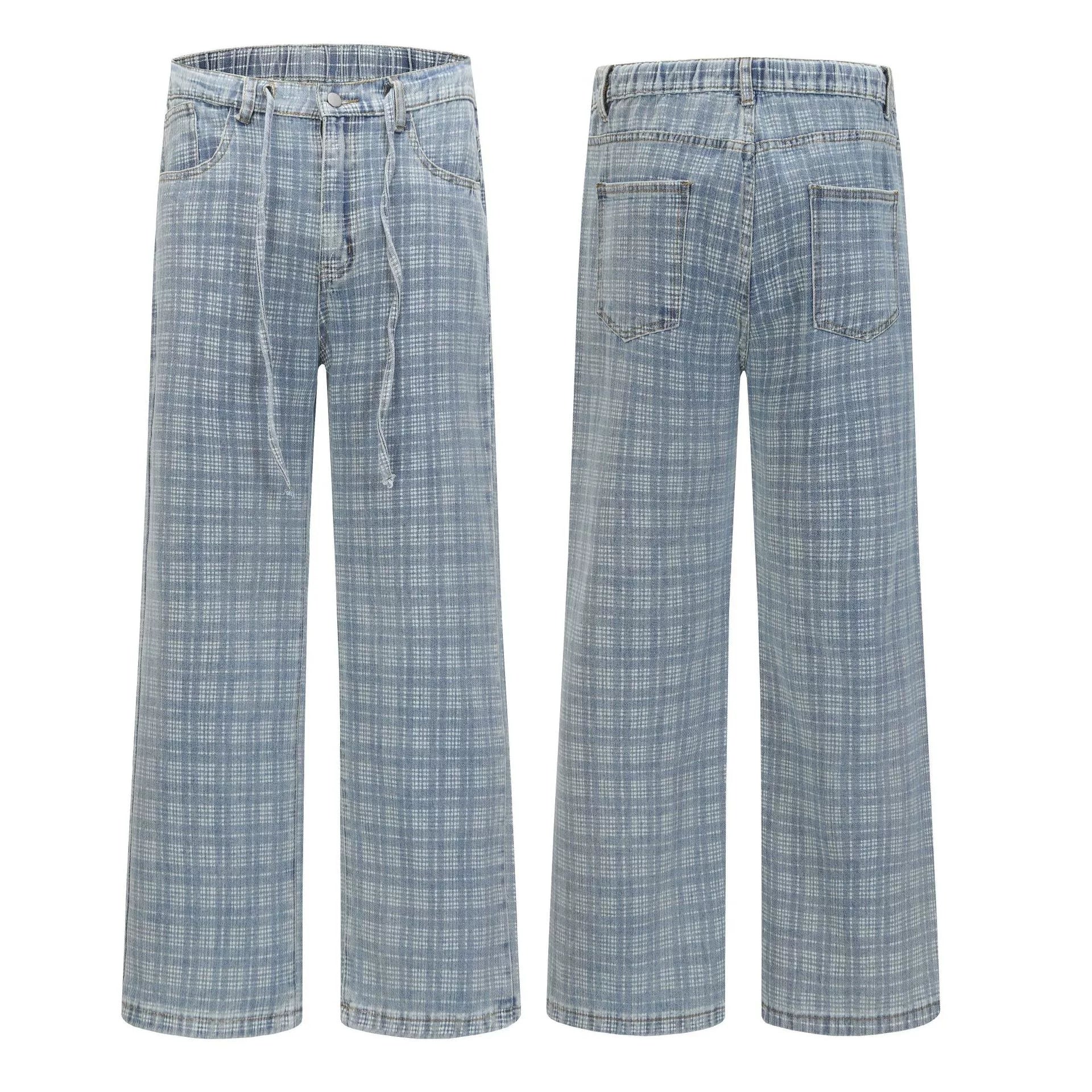 Plaid sports loose casual pants