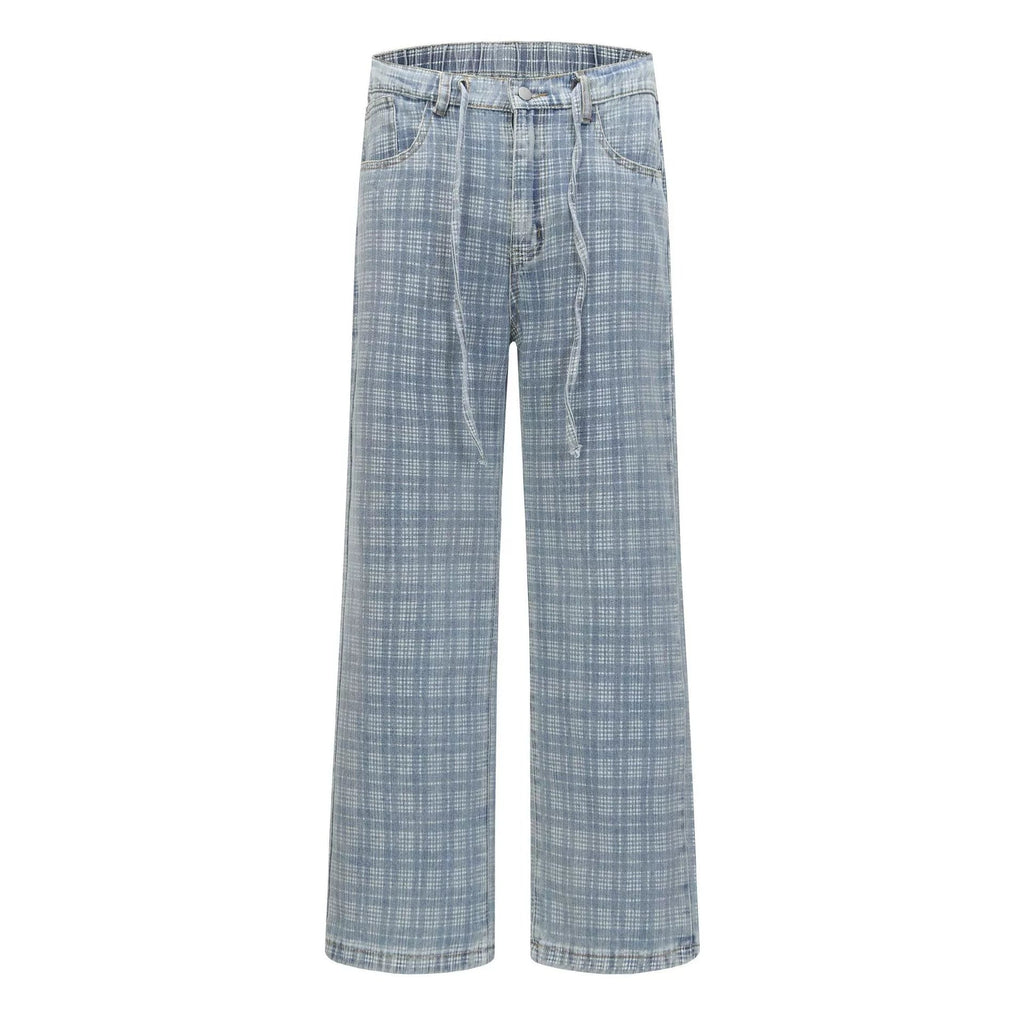 Plaid sports loose casual pants