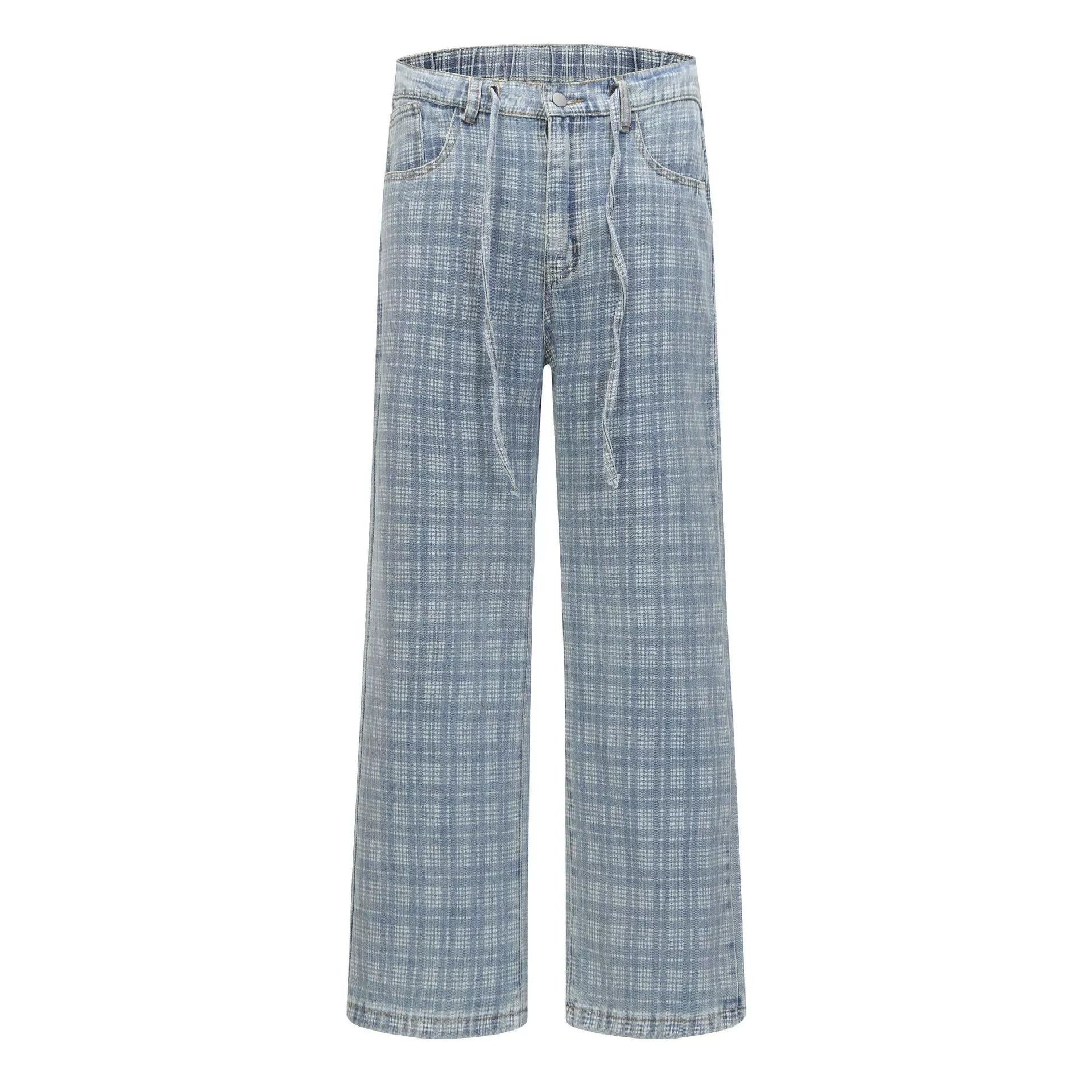 Plaid sports loose casual pants