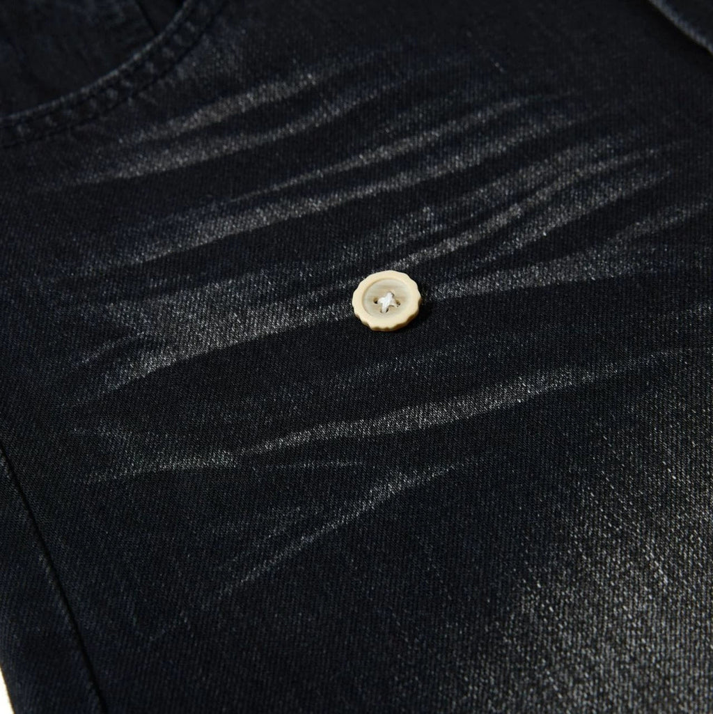 Fashion workwear jeans high street embroidery loose wide pants