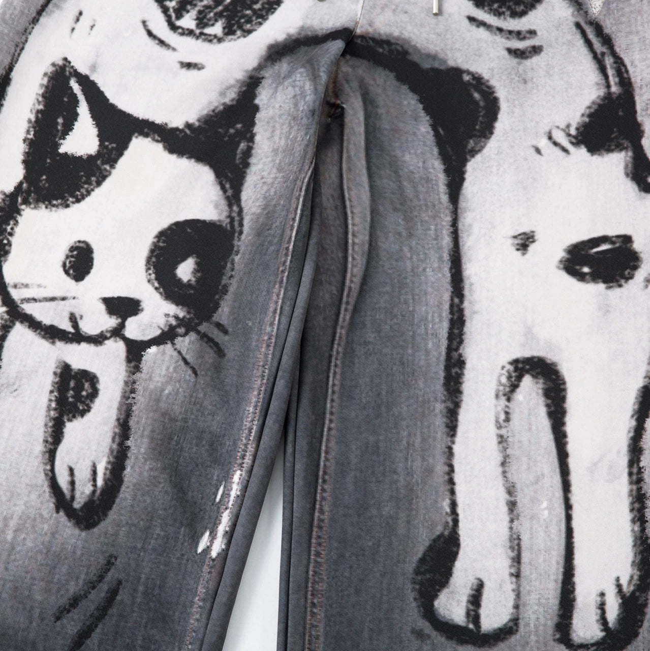 Fashion workwear jeans high street embroidery loose wide pants