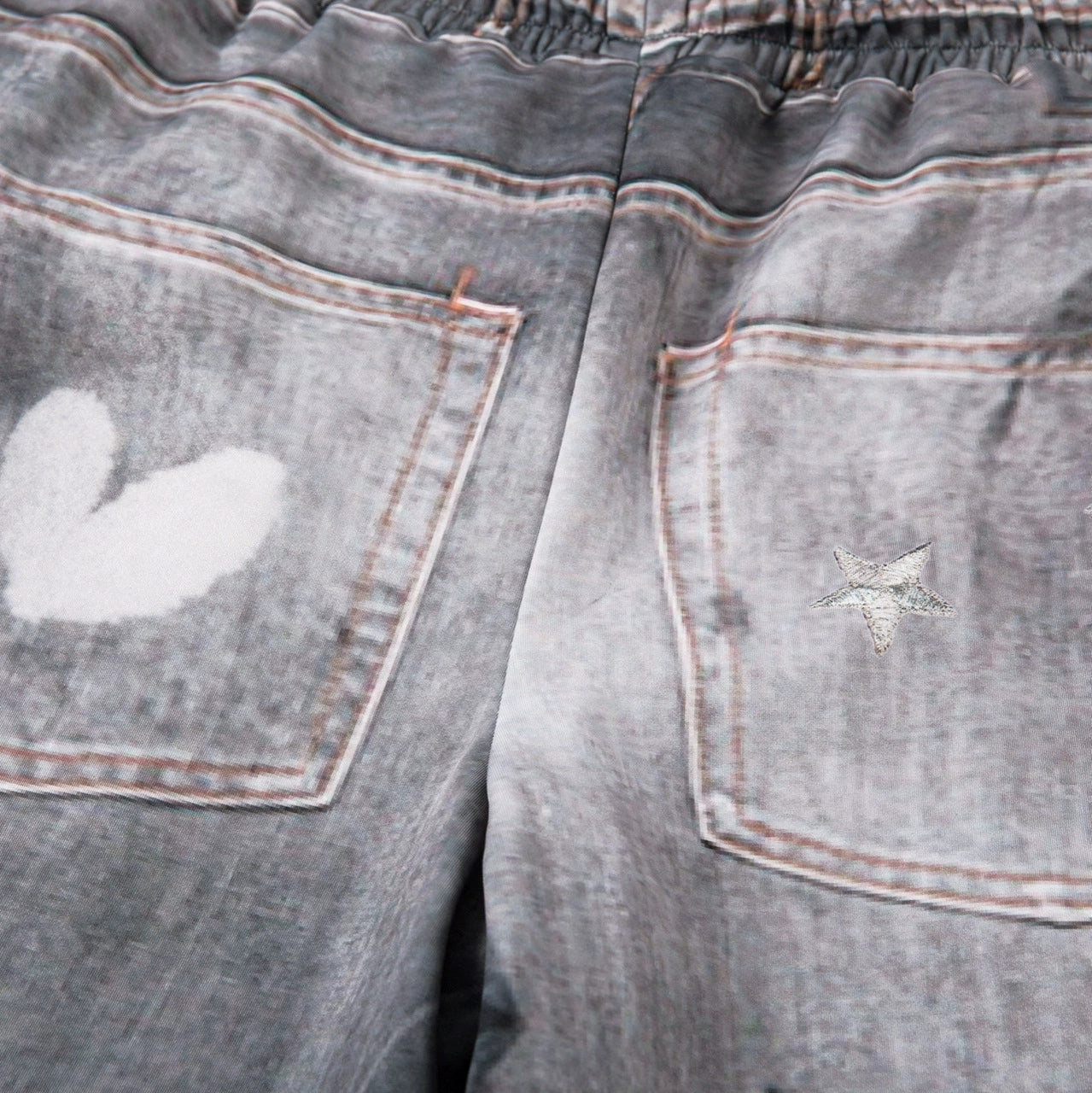 Fashion workwear jeans high street embroidery loose wide pants