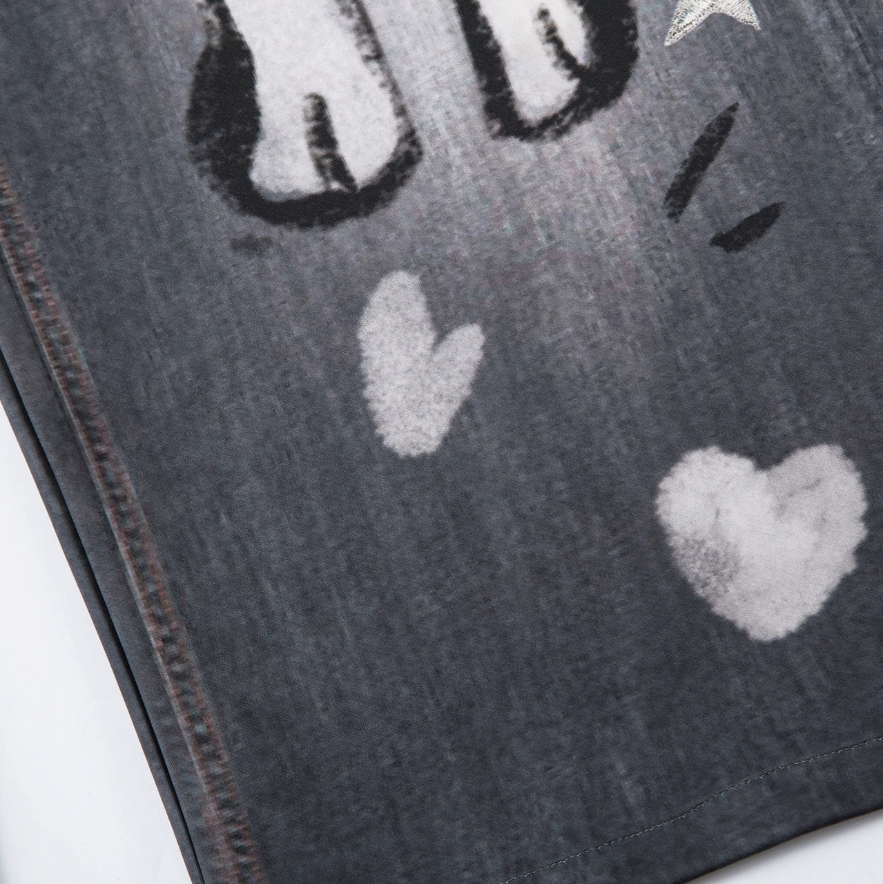 Fashion workwear jeans high street embroidery loose wide pants