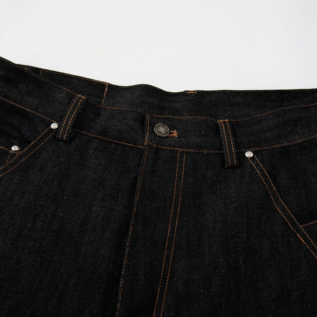 Fashion workwear jeans high street embroidery loose wide pants