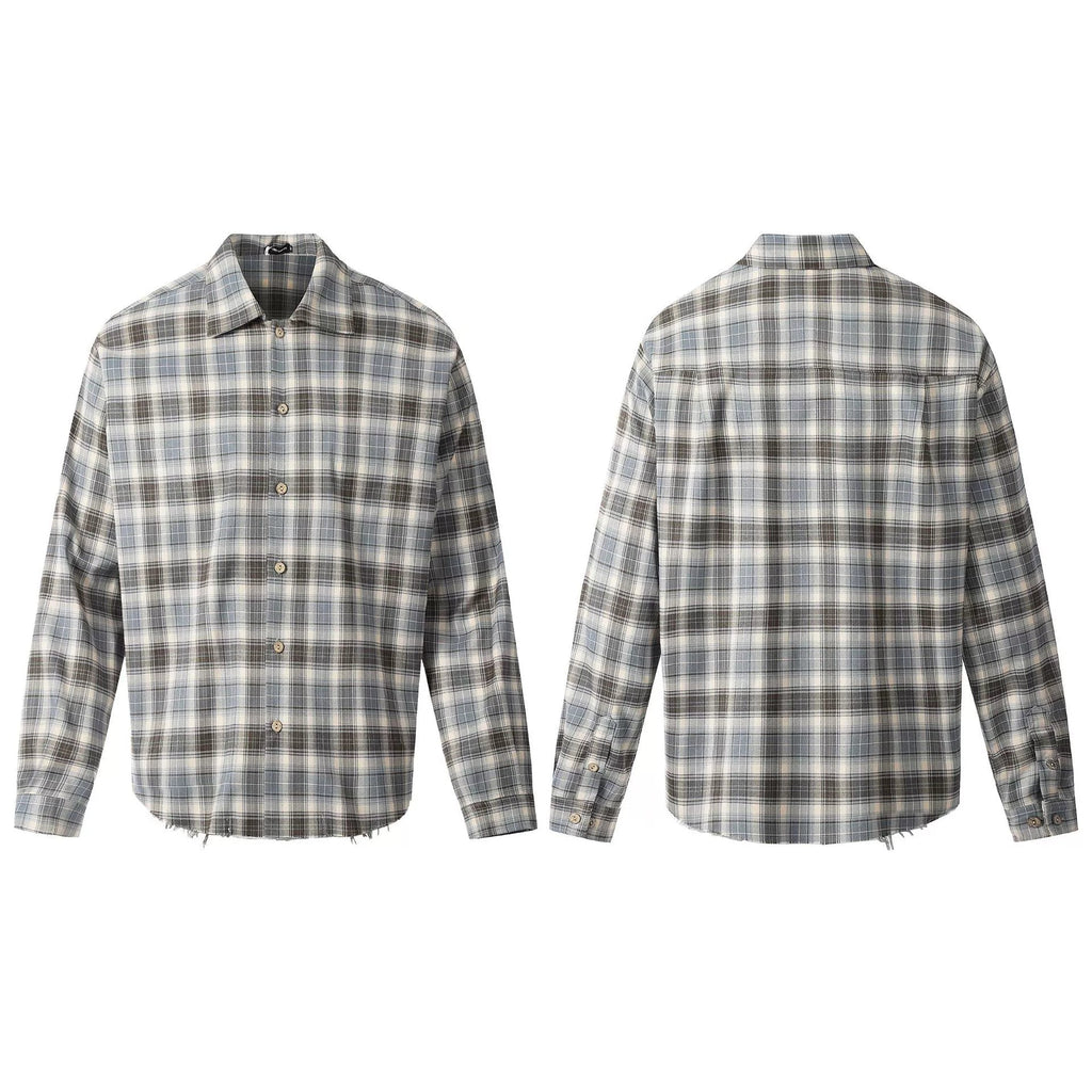 Plaid sports casual loose sweatshirt jacket