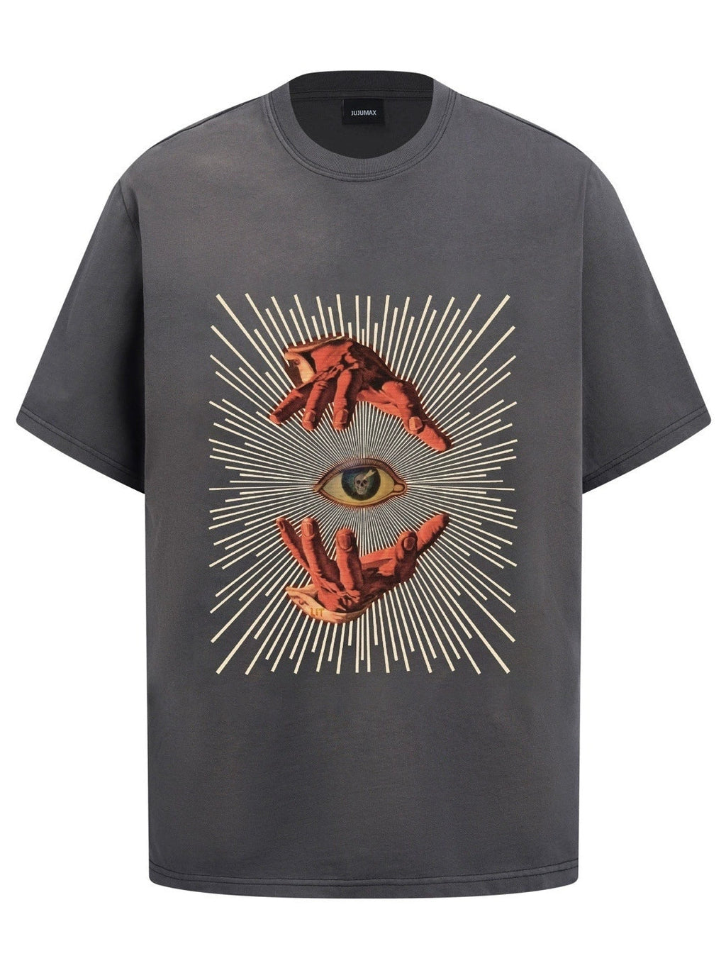 Fashion printed solid color T-shirt