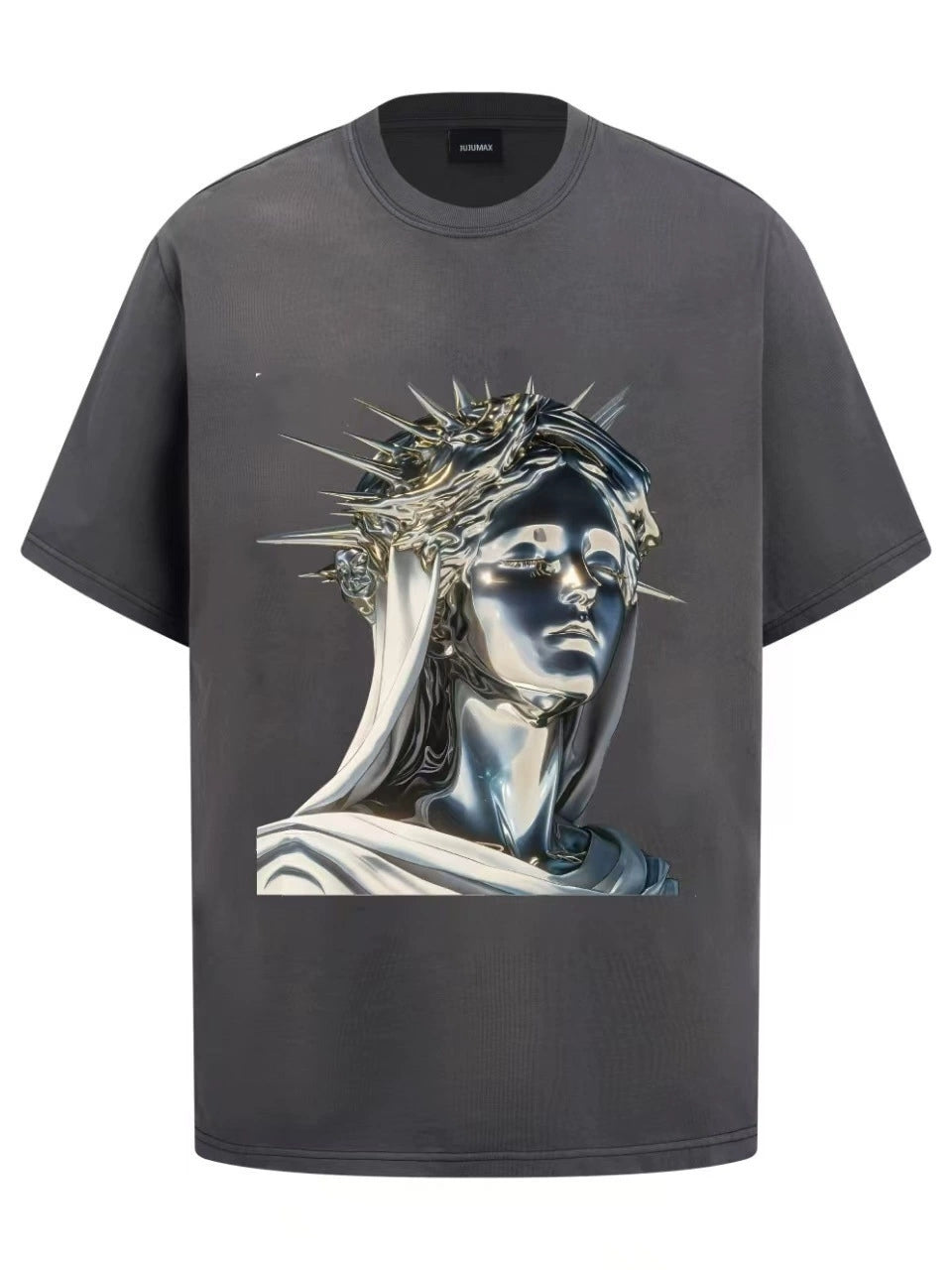 Fashion printed solid color T-shirt