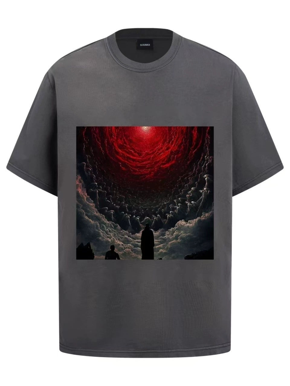 Fashion printed solid color T-shirt