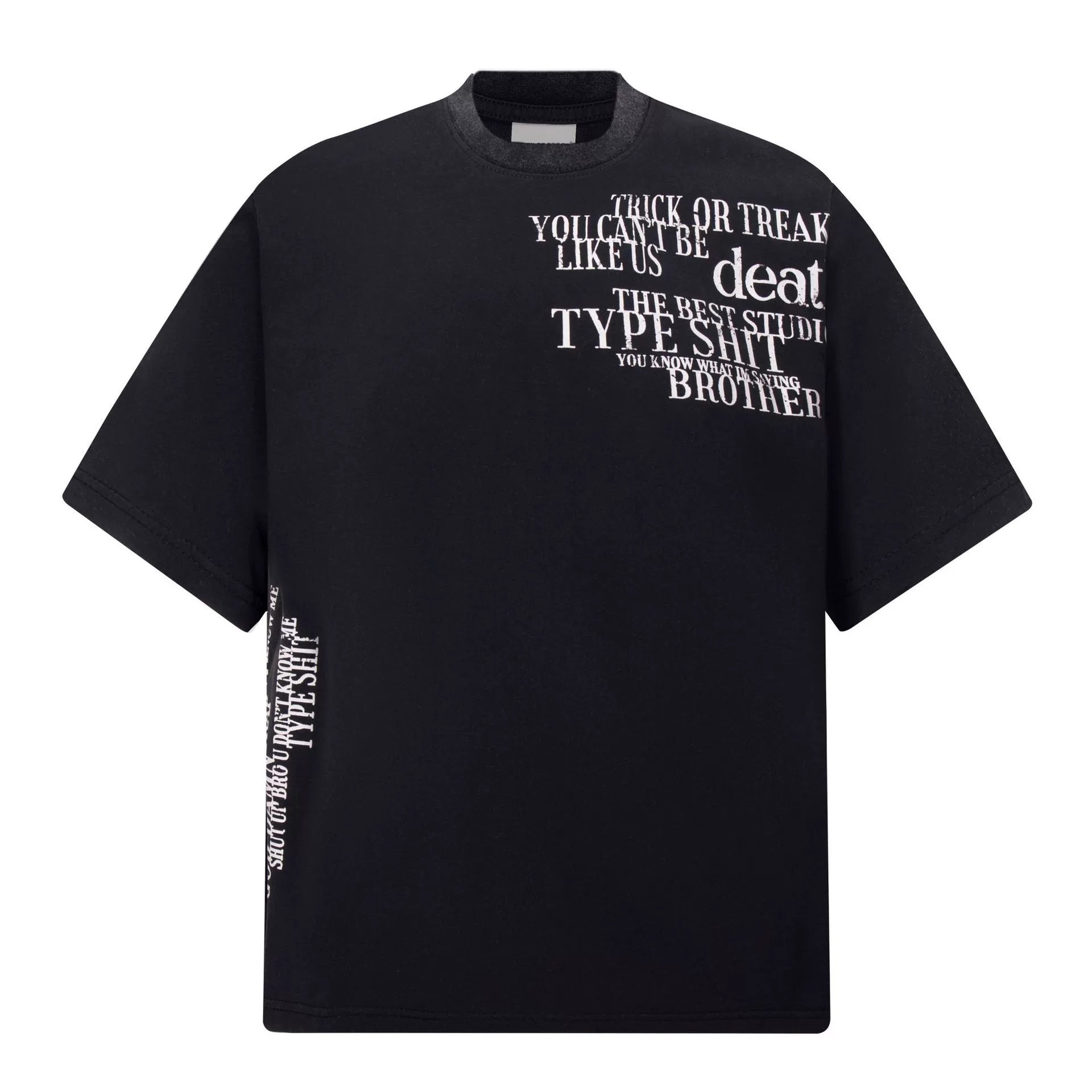 Fashion printed solid color T-shirt