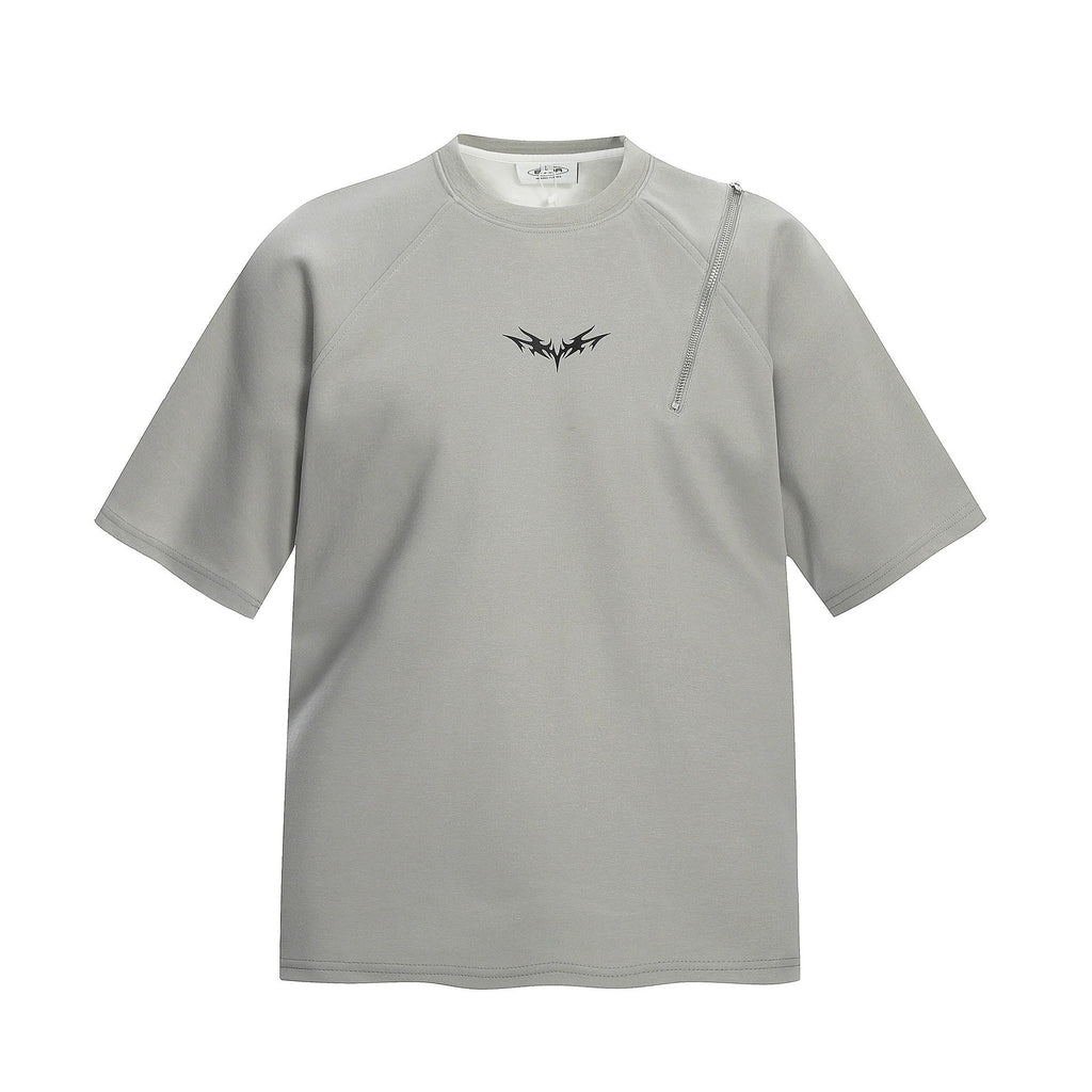 Fashion printed solid color T-shirt