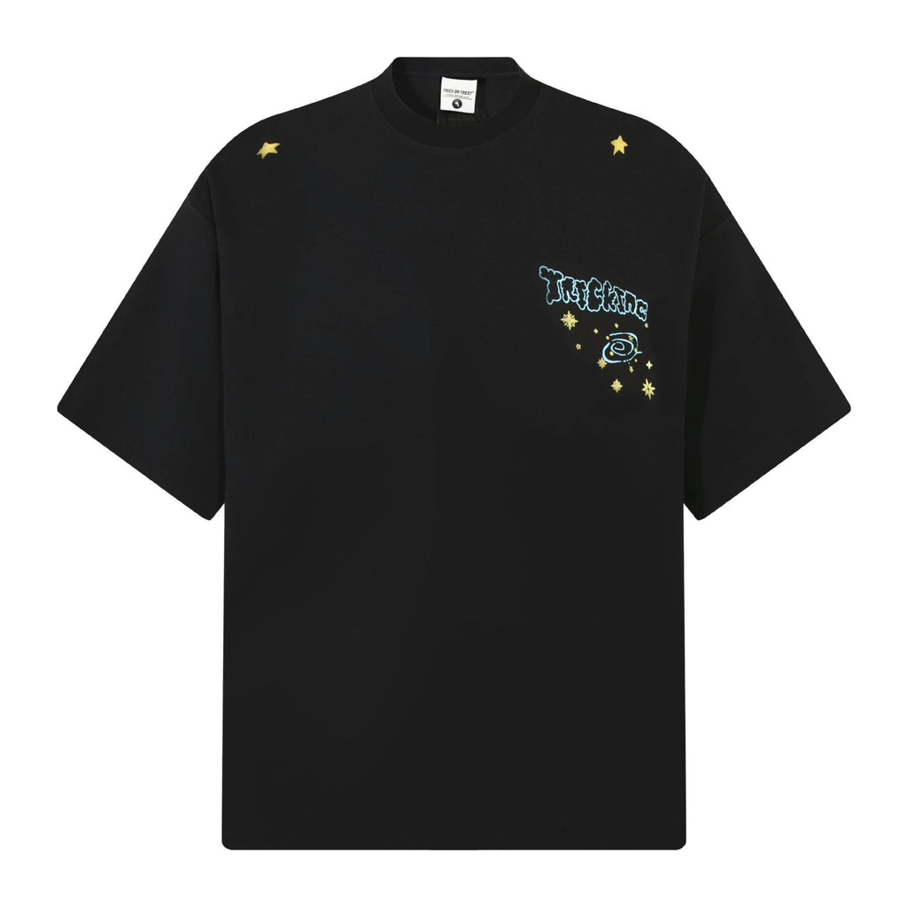 Fashion printed solid color T-shirt