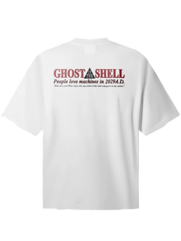 Fashion printed solid color T-shirt