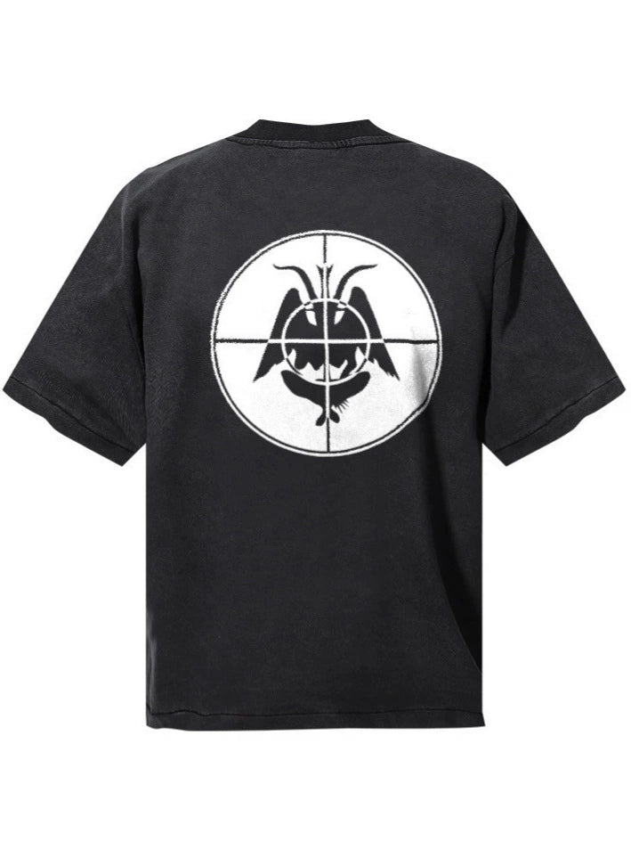 Fashion printed solid color T-shirt